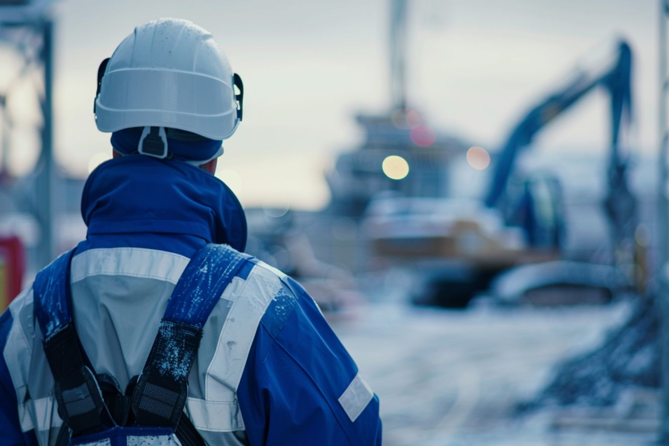 Kvalificerad yrkesperson från Petersbygg på ett bygge